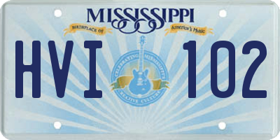 MS license plate HVI102