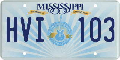 MS license plate HVI103