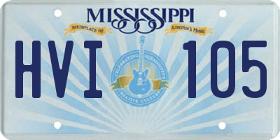 MS license plate HVI105