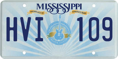 MS license plate HVI109