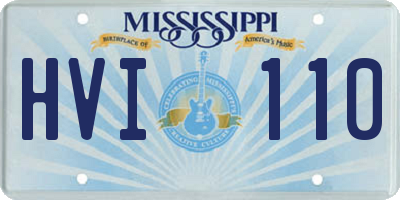 MS license plate HVI110