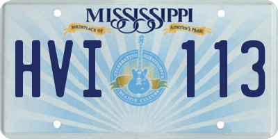 MS license plate HVI113