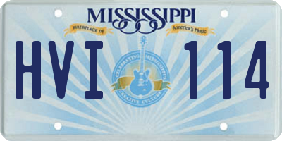 MS license plate HVI114
