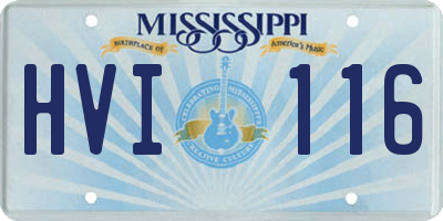 MS license plate HVI116