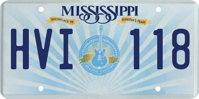 MS license plate HVI118