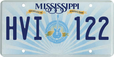 MS license plate HVI122