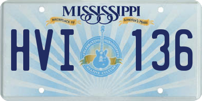 MS license plate HVI136