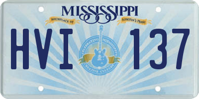 MS license plate HVI137