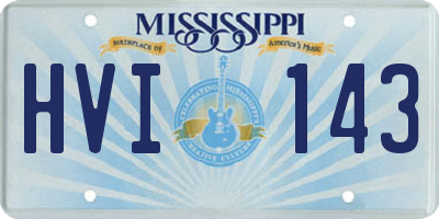 MS license plate HVI143