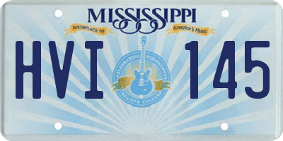 MS license plate HVI145