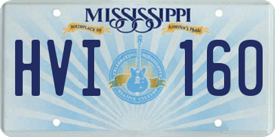 MS license plate HVI160