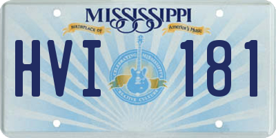 MS license plate HVI181