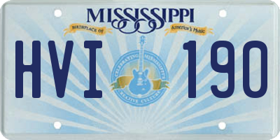 MS license plate HVI190