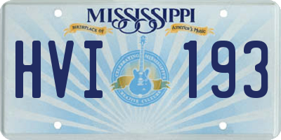 MS license plate HVI193