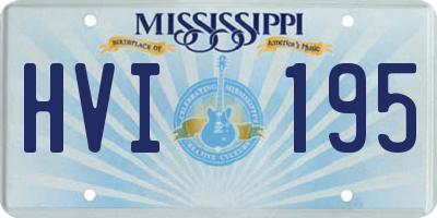 MS license plate HVI195