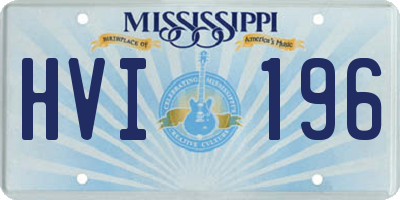MS license plate HVI196
