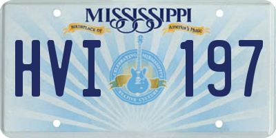 MS license plate HVI197
