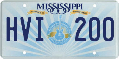 MS license plate HVI200