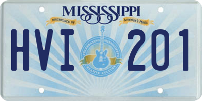 MS license plate HVI201