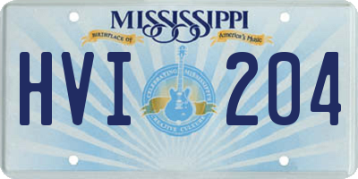 MS license plate HVI204