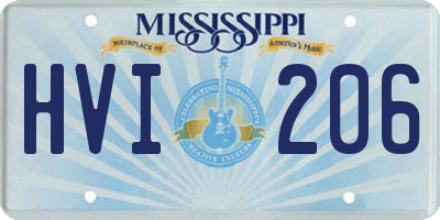MS license plate HVI206