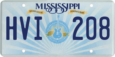 MS license plate HVI208