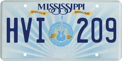 MS license plate HVI209