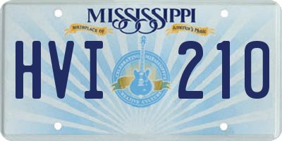 MS license plate HVI210