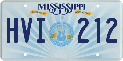 MS license plate HVI212