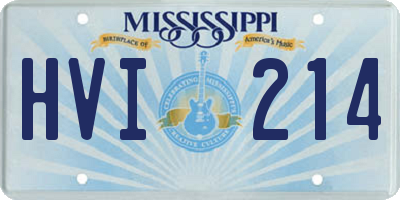 MS license plate HVI214