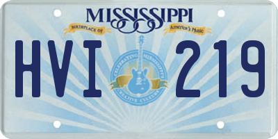 MS license plate HVI219