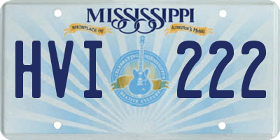 MS license plate HVI222