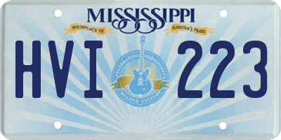 MS license plate HVI223