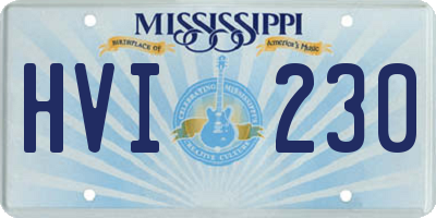 MS license plate HVI230