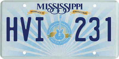 MS license plate HVI231