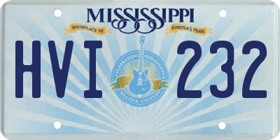 MS license plate HVI232