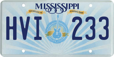 MS license plate HVI233
