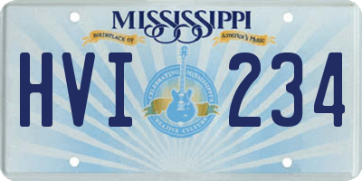 MS license plate HVI234