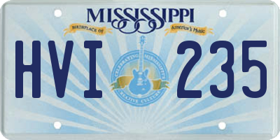 MS license plate HVI235