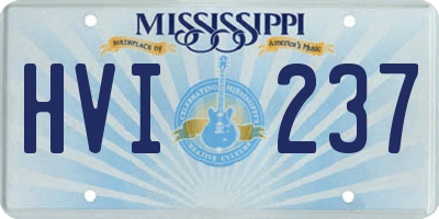 MS license plate HVI237