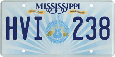 MS license plate HVI238