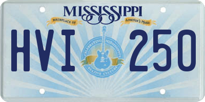 MS license plate HVI250
