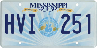 MS license plate HVI251