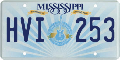 MS license plate HVI253