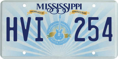 MS license plate HVI254