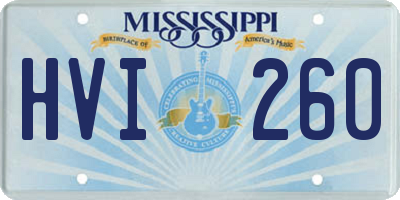 MS license plate HVI260