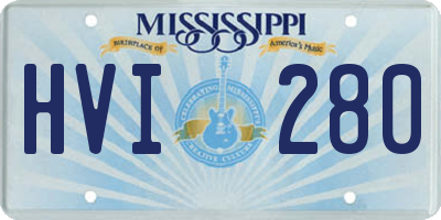 MS license plate HVI280