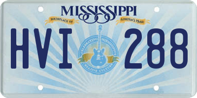 MS license plate HVI288