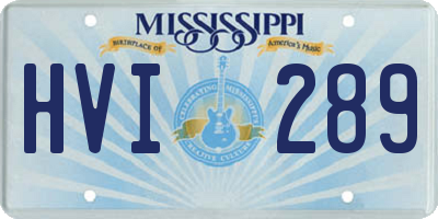MS license plate HVI289
