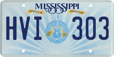 MS license plate HVI303